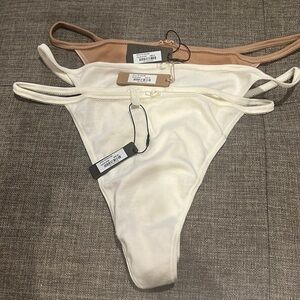 Skims Logo Pointelle Thong Set Sz 2X